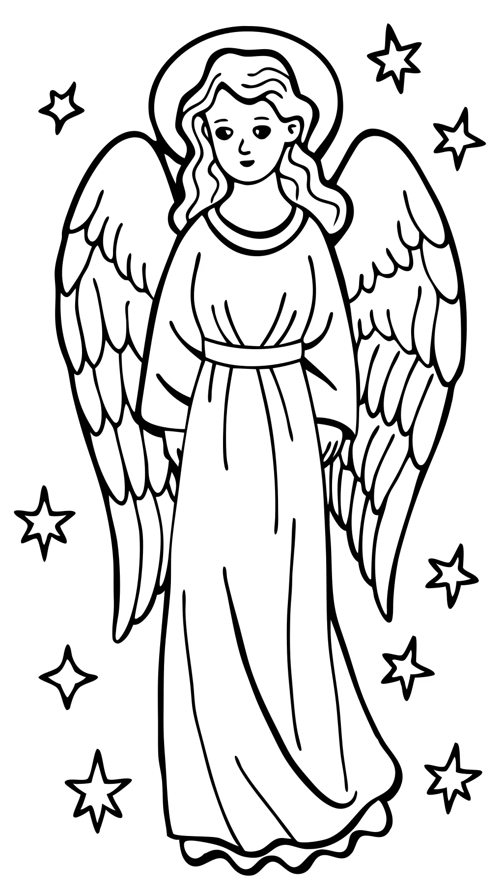 realistic angel coloring pages